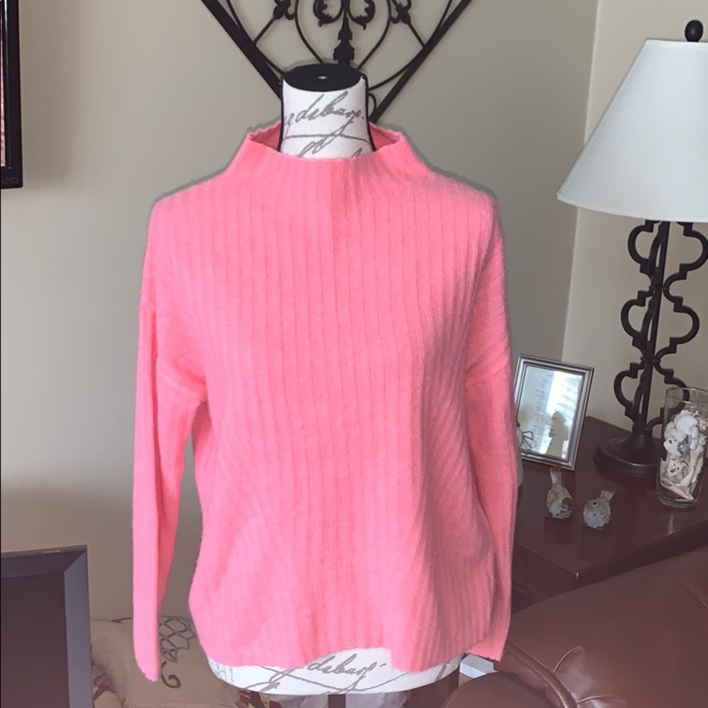 Mock neck soft cropped sweater